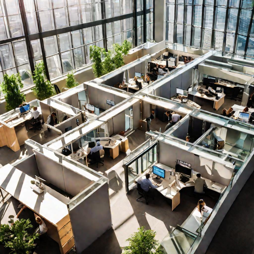 Оживленный офис страховой компании