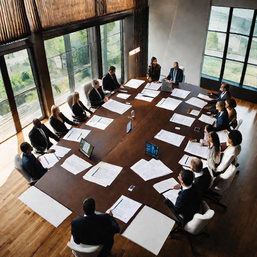 Фотография конференц-зала с заполненными формами ОС-1 на столе