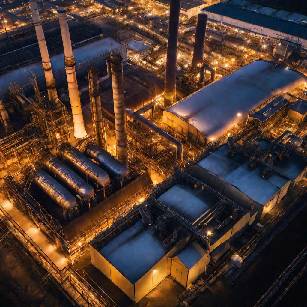 Завод в сумерках