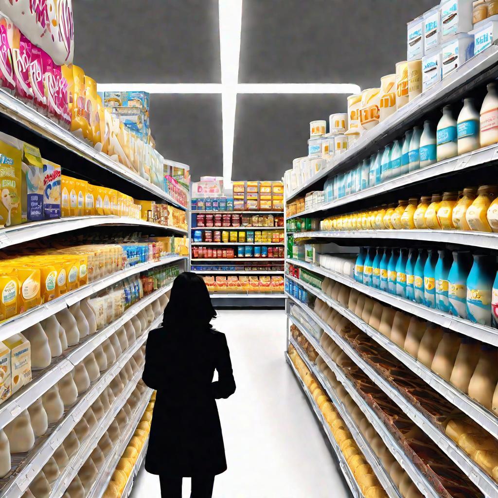 Холодильник с молочными продуктами