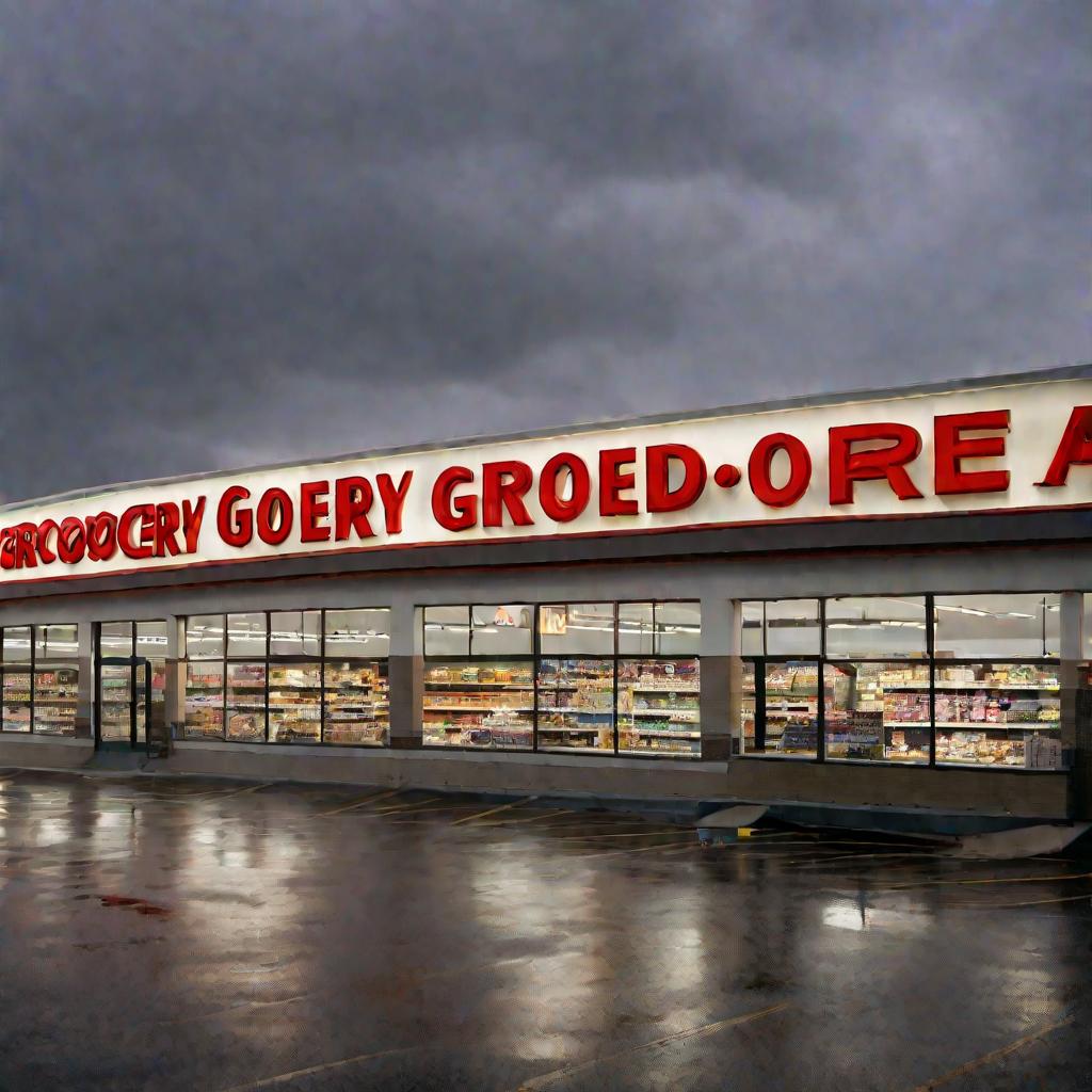 Магазин рано утром перед распродажей