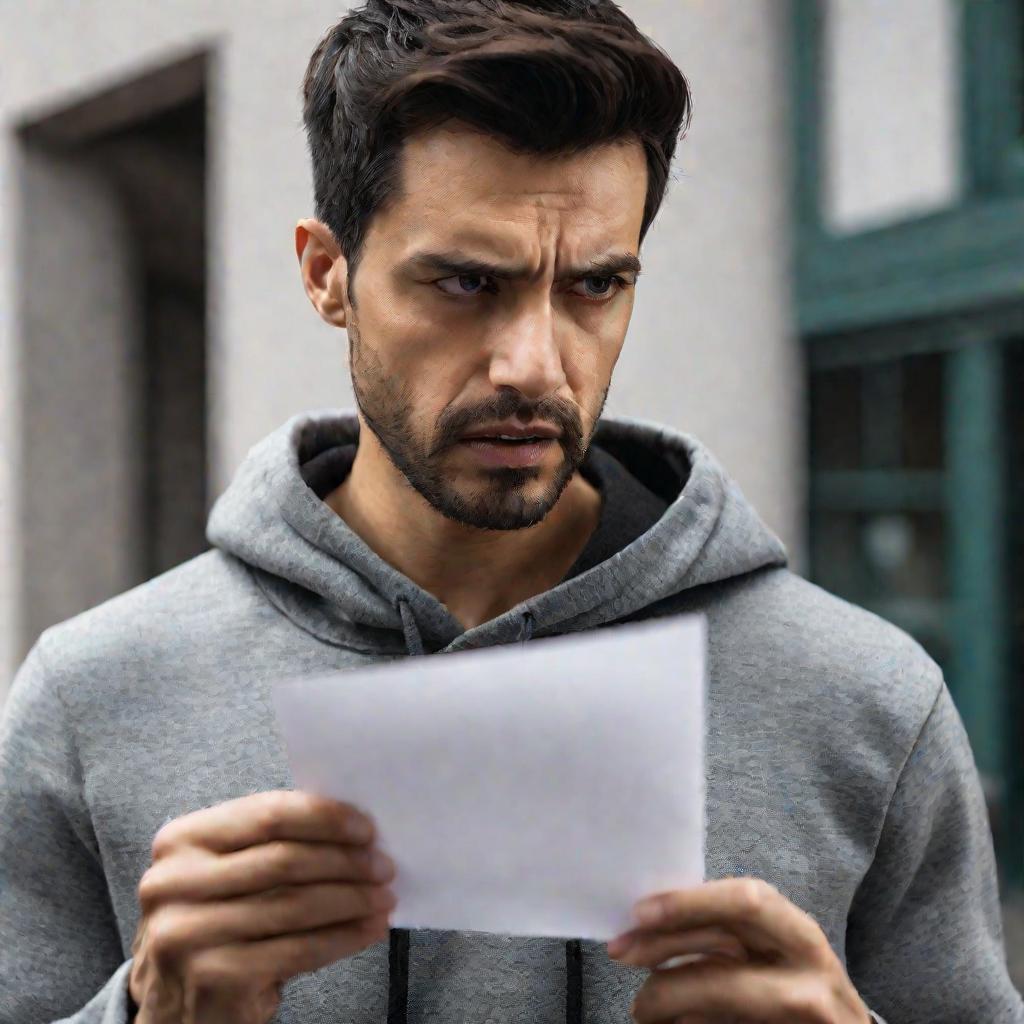 Мужчина держит закрытое письмо