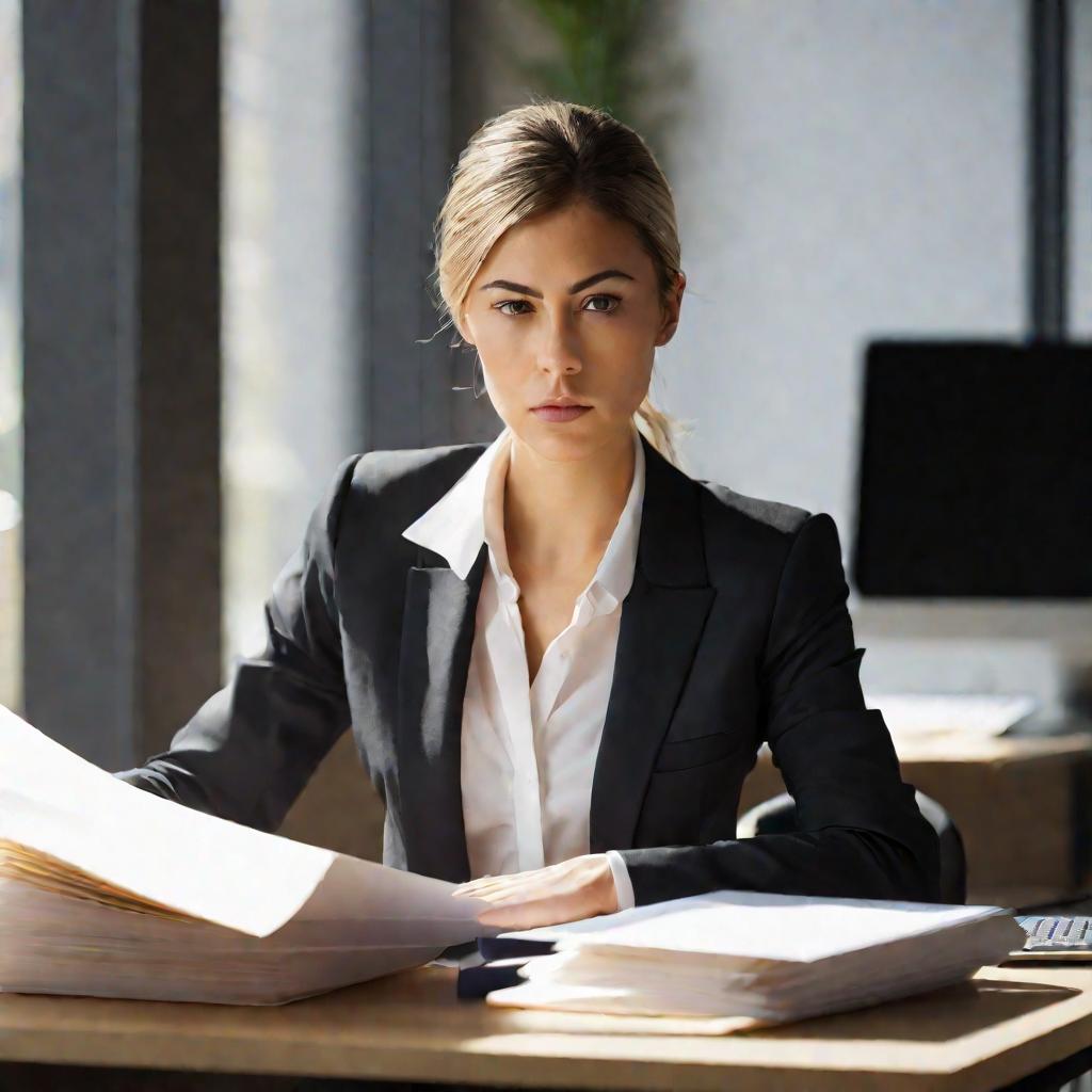 Портрет деловой женщины за ноутбуком