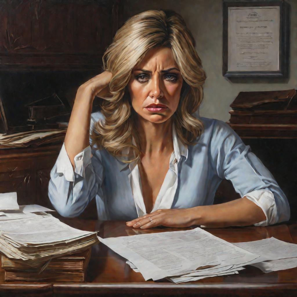 Женщина, держащая документы о невыплаченных алиментах