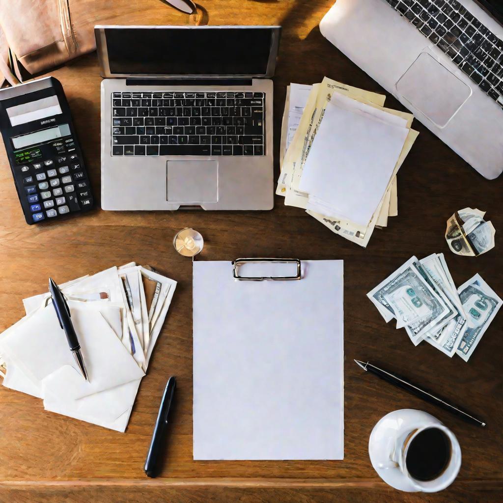 Документы и деньги на столе