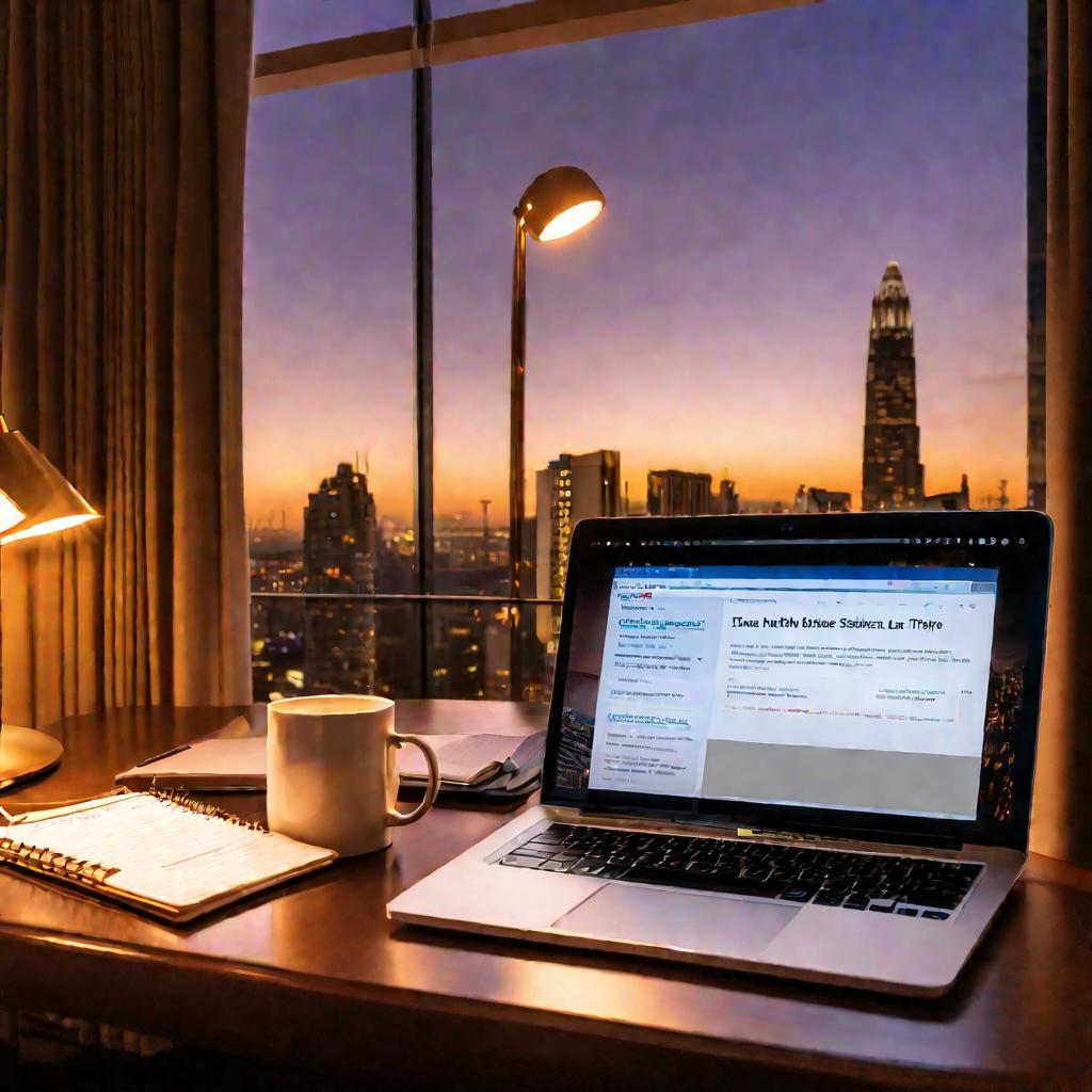 Ноутбук с приказом о продлении командировки в отеле