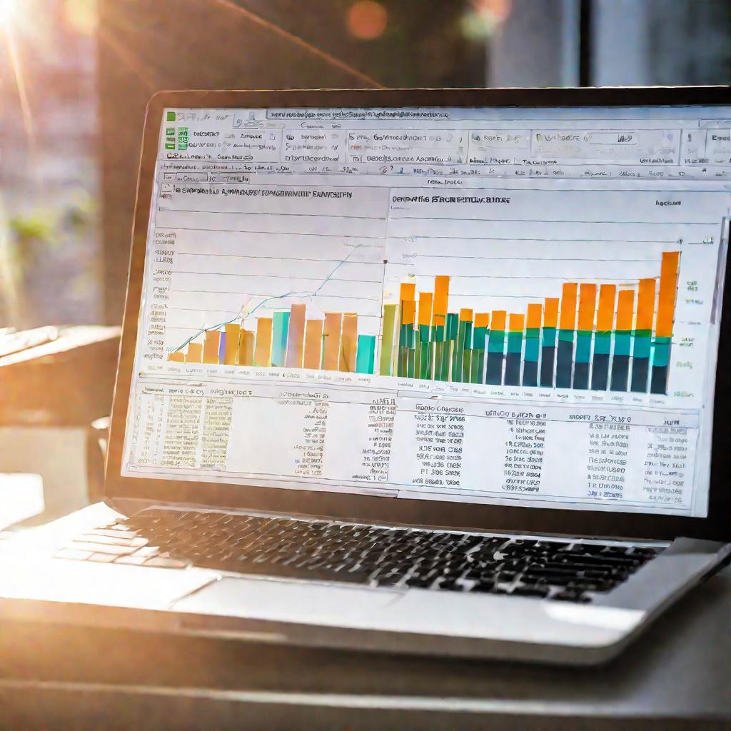 Таблица данных на экране ПК