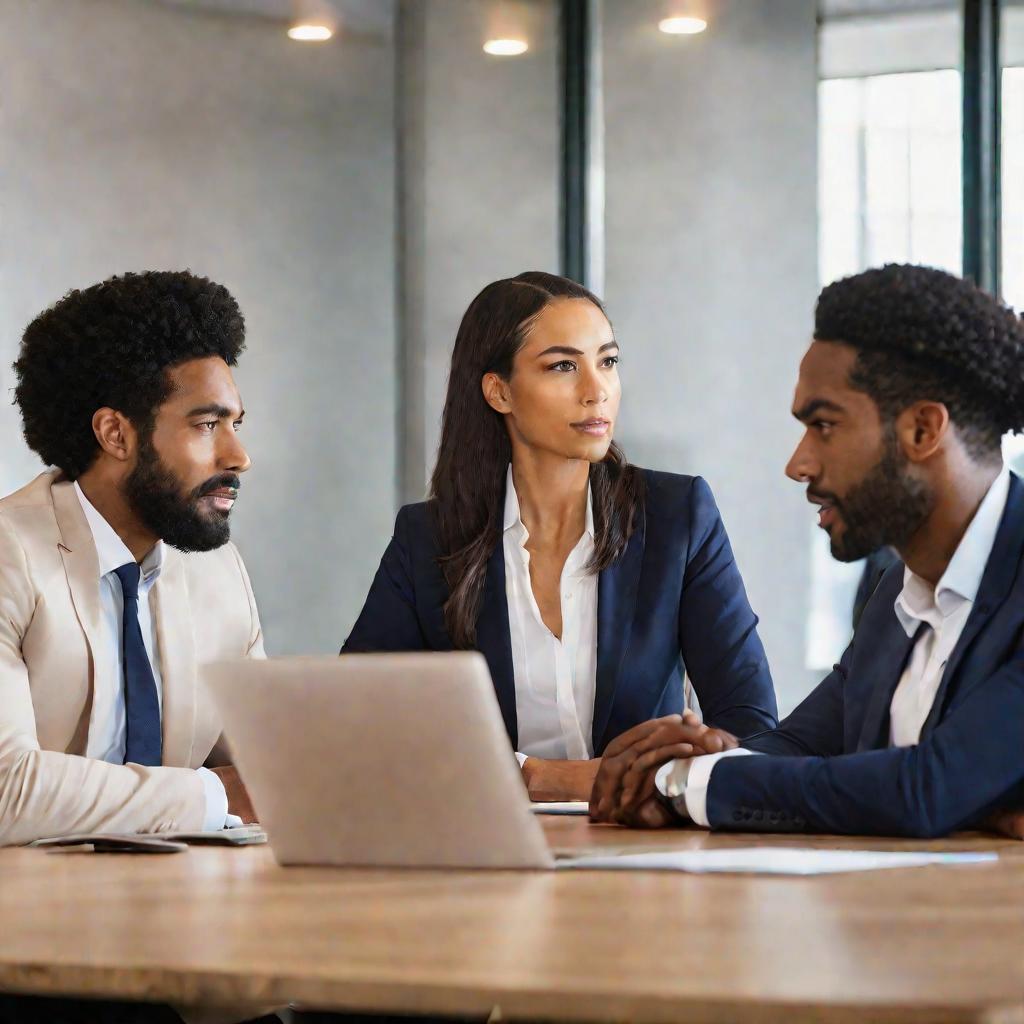 команда на совещании