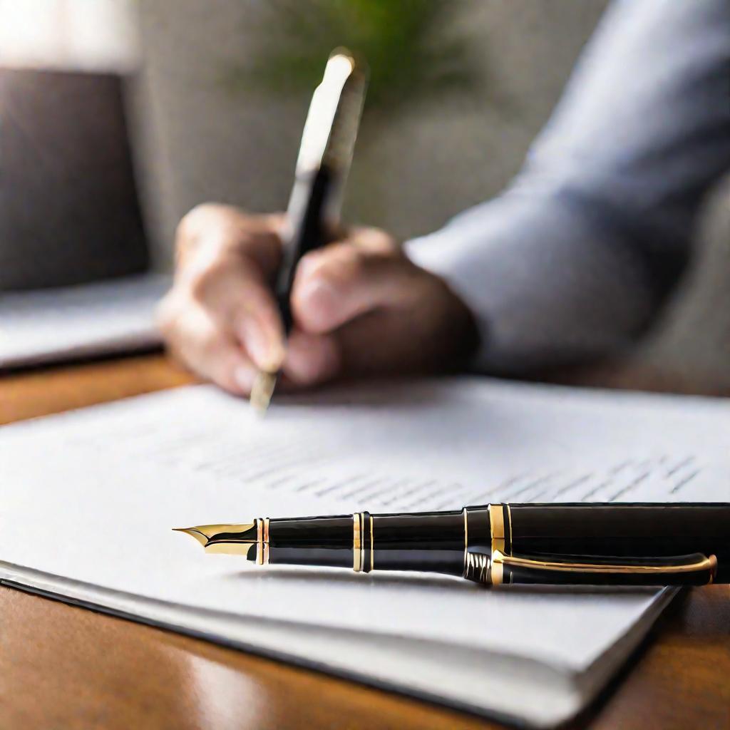 Подписание акта ручкой