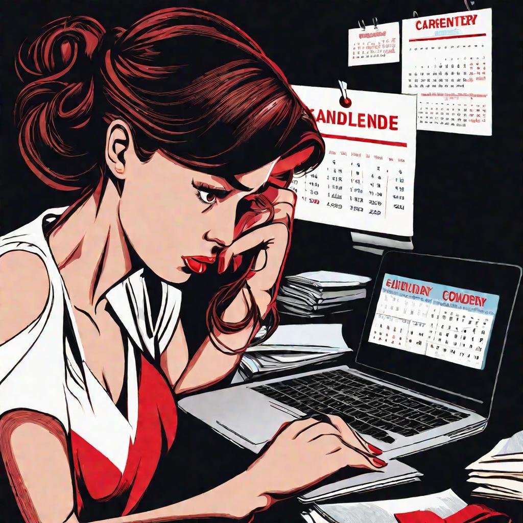 Женщина смотрит на календарь