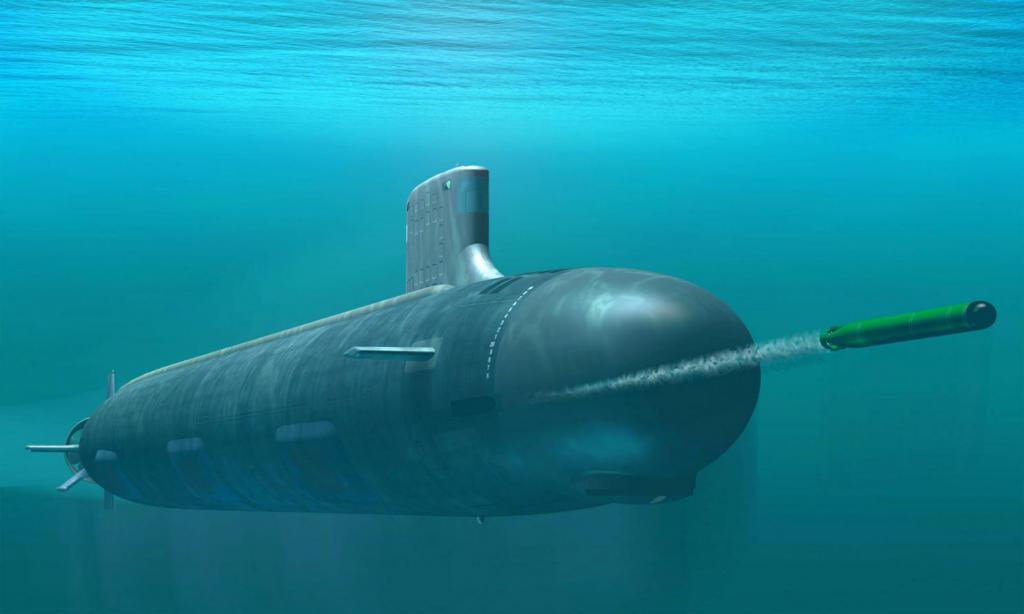 Запуск торпеды с подводной лодки
