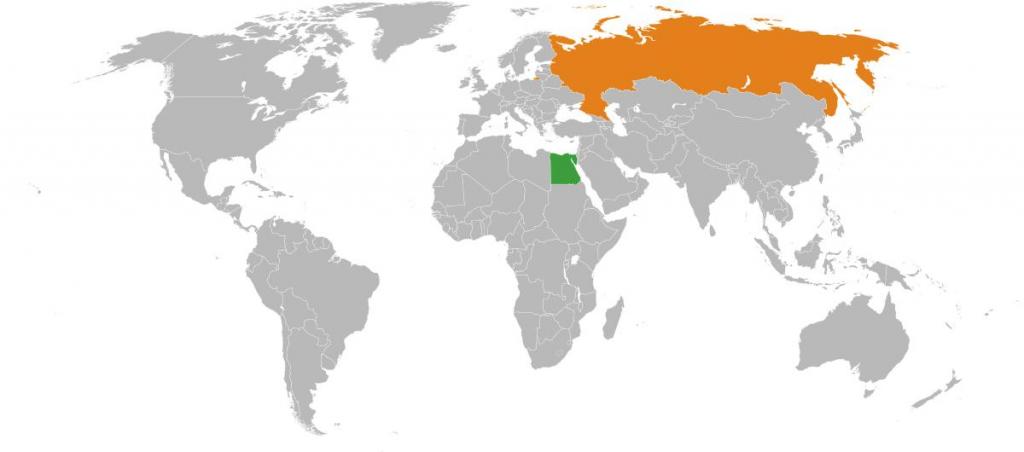 египет и россия на карте