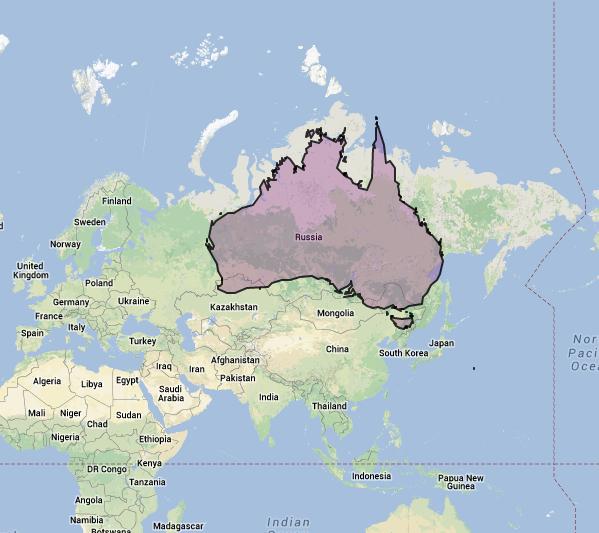 карты австралии и россии