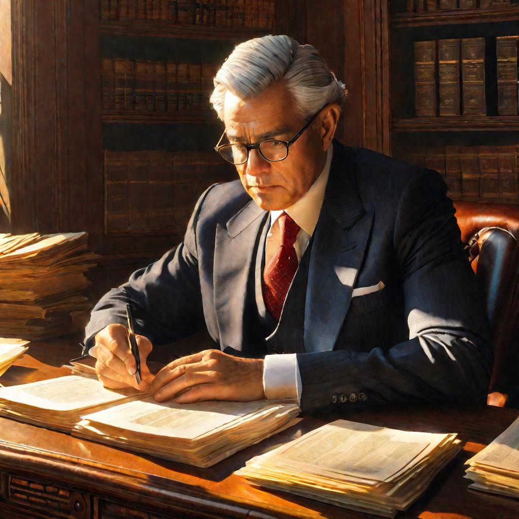 Портрет министра финансов за работой