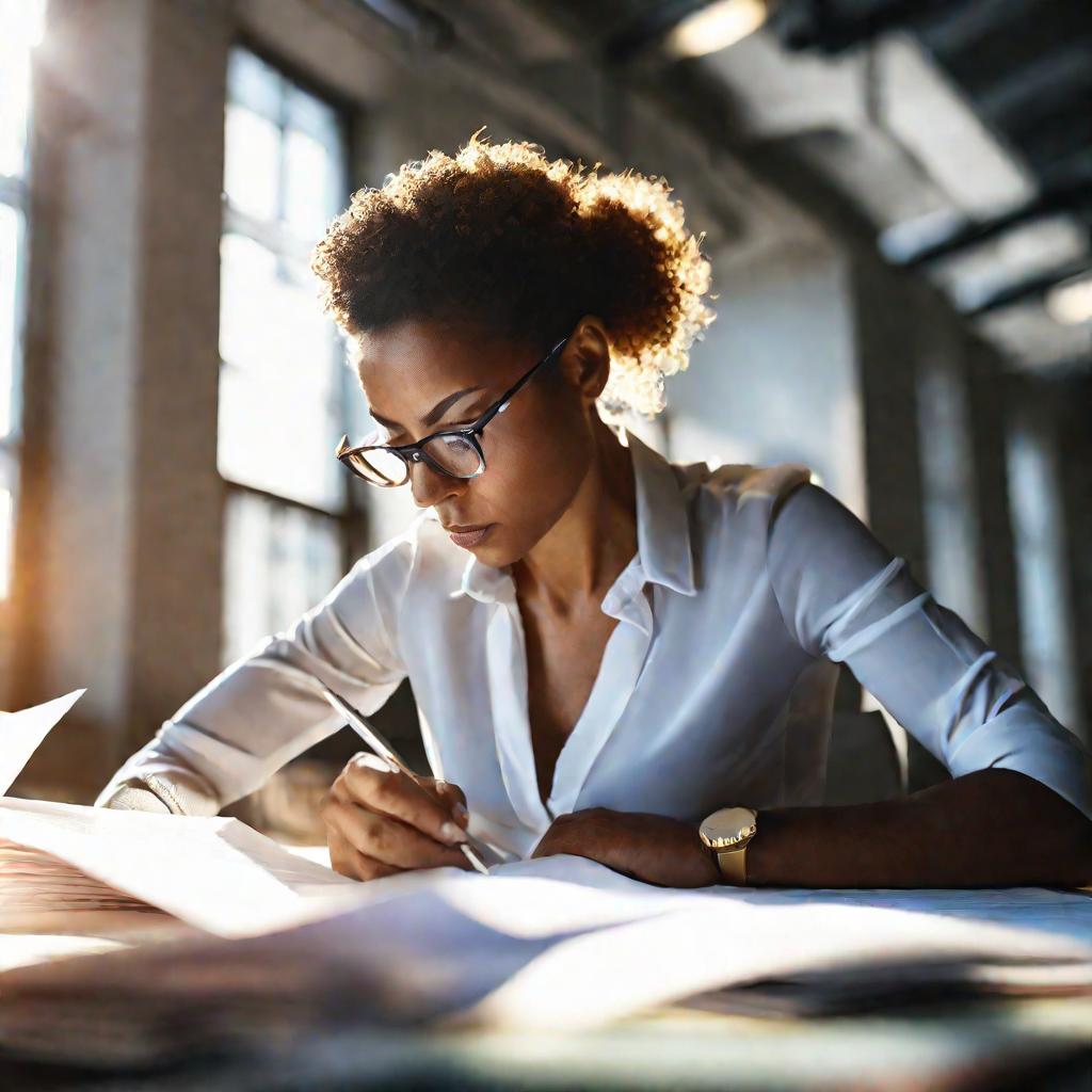 Бухгалтер изучает отчеты