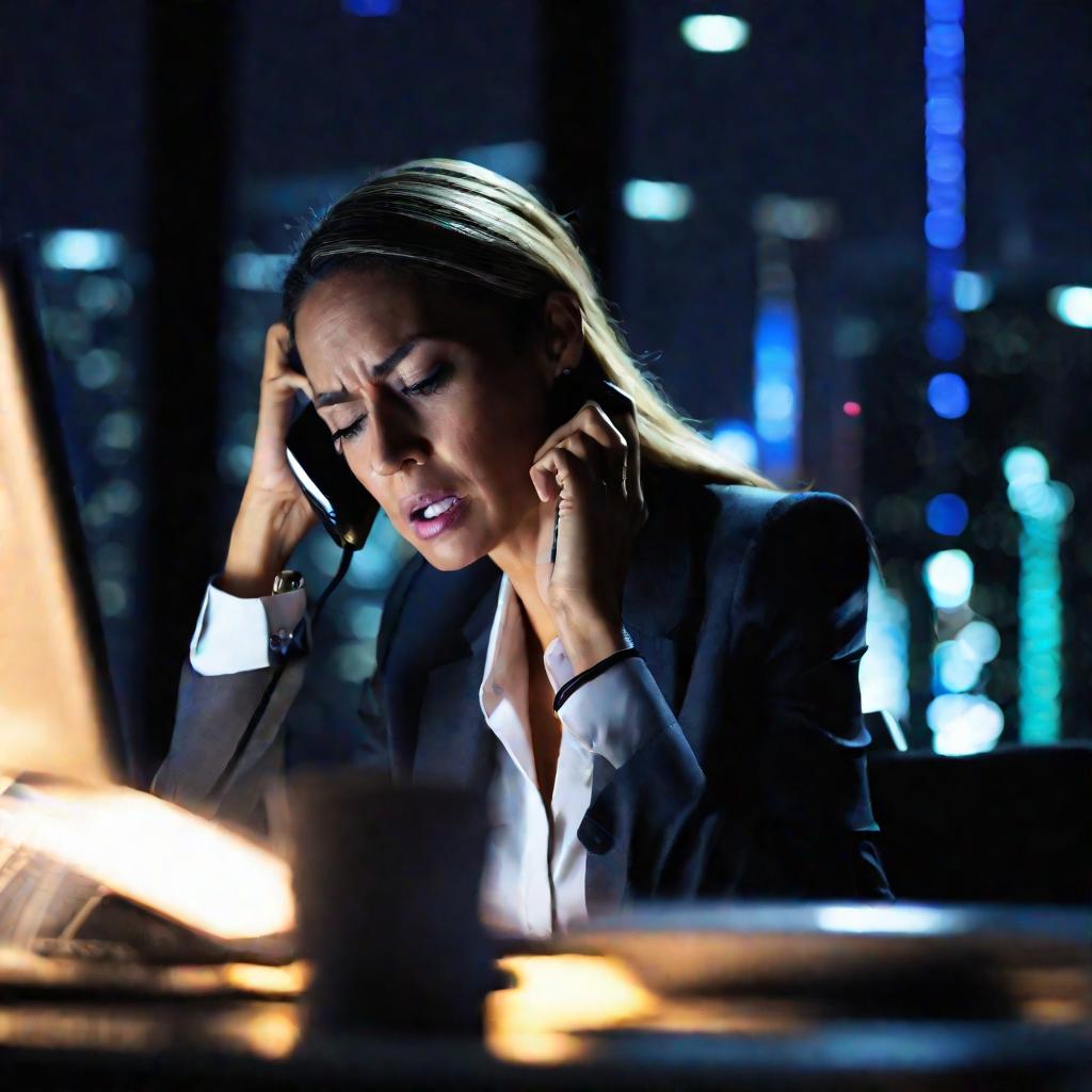 Деловая женщина звонит ночью
