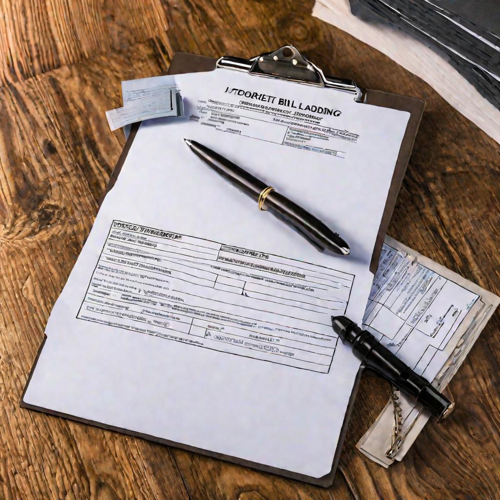 Заполненная накладная на рабочем столе