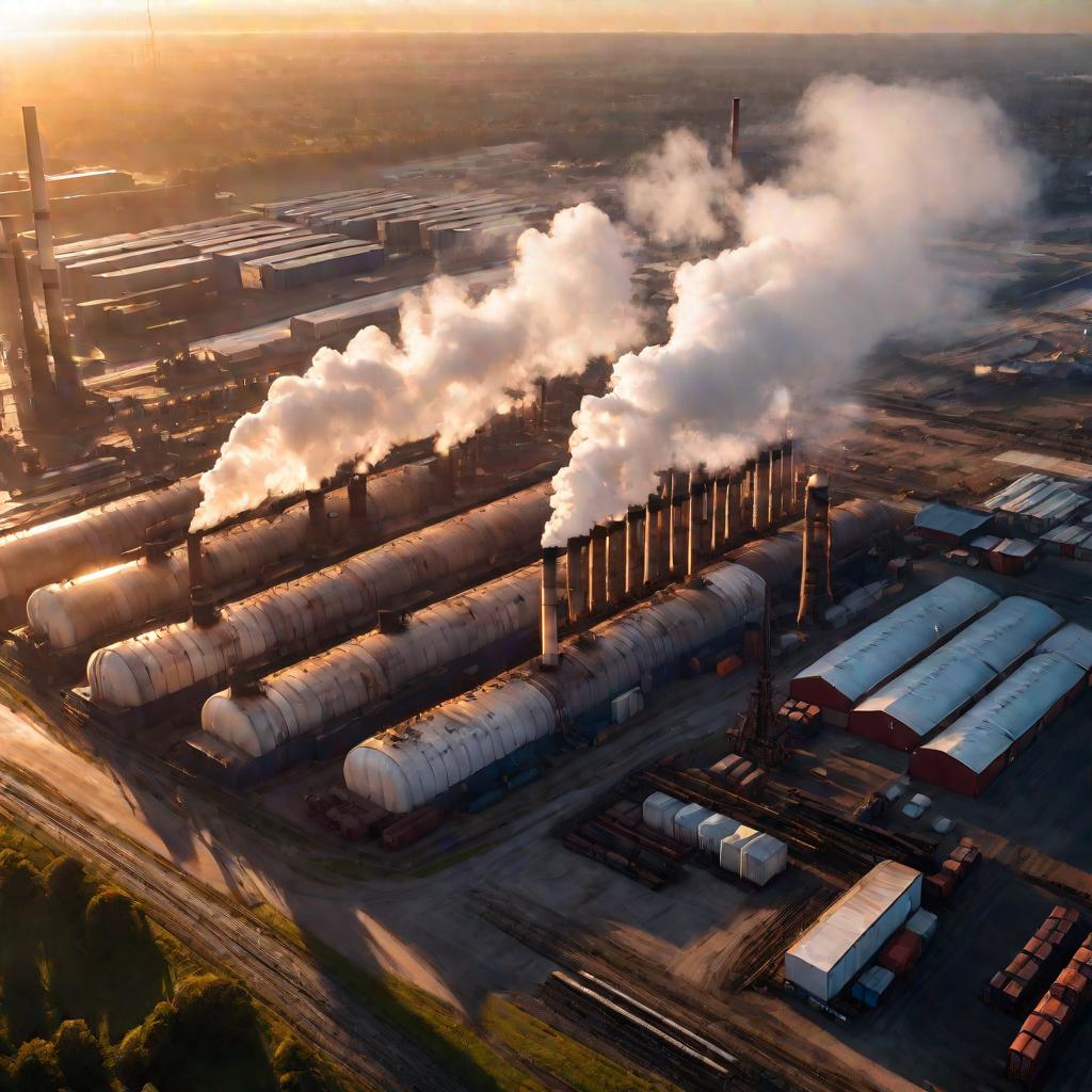 Завод на рассвете