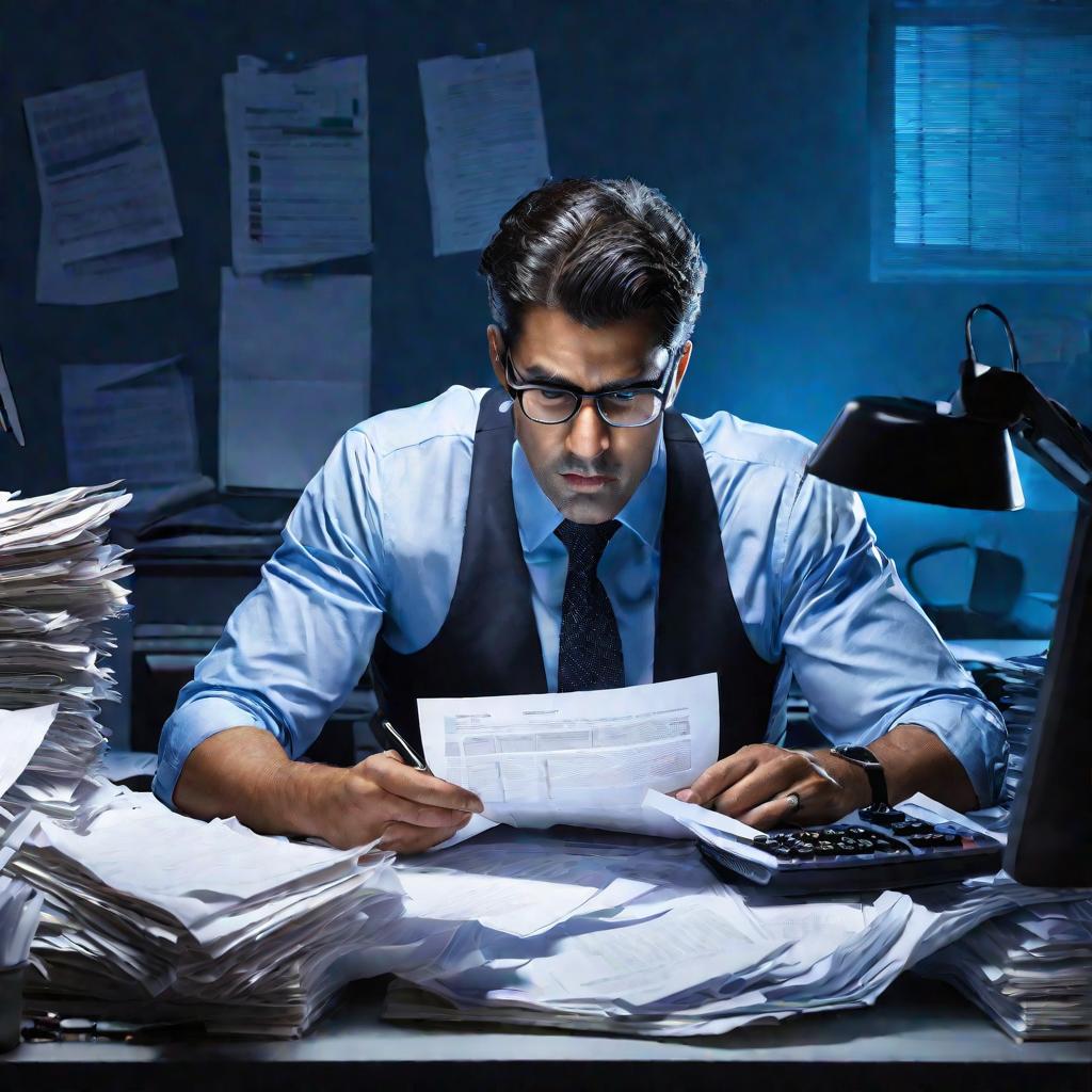 Бухгалтер работает ночью
