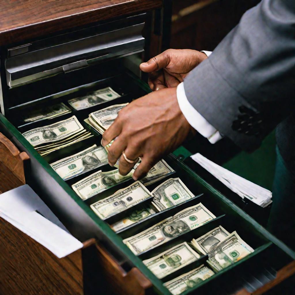 Мужские руки пересчитывают наличные деньги.