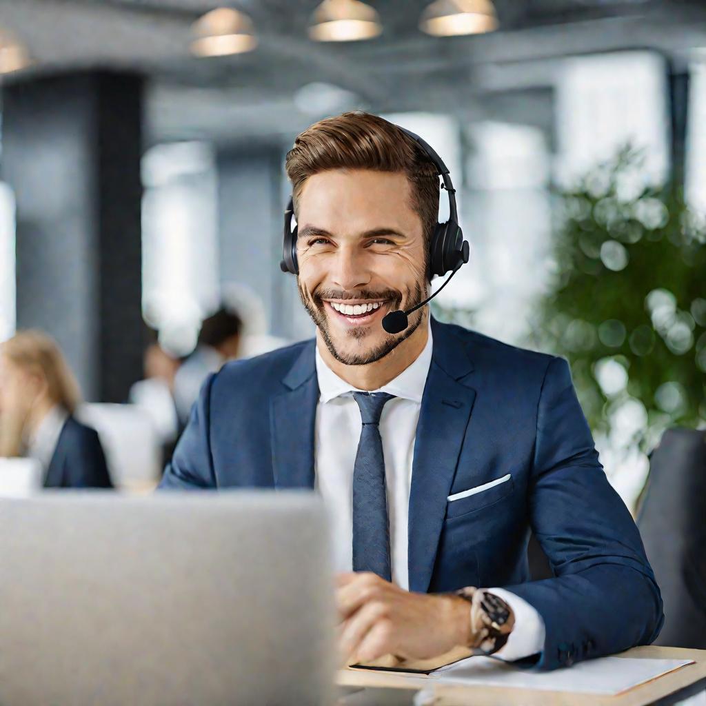 Портрет менеджера в офисе банка