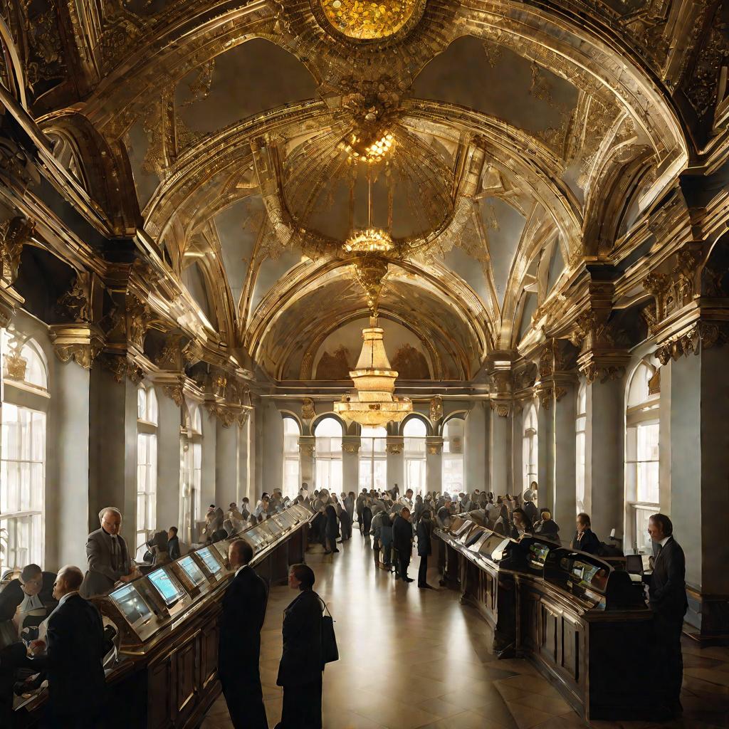 Вид зала отделения банка