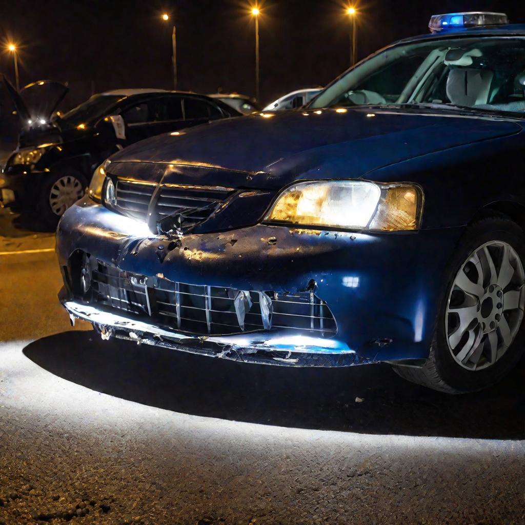 Поврежденный бампер автомобиля после аварии
