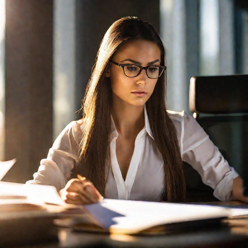 Сотрудница читает аттестационный лист