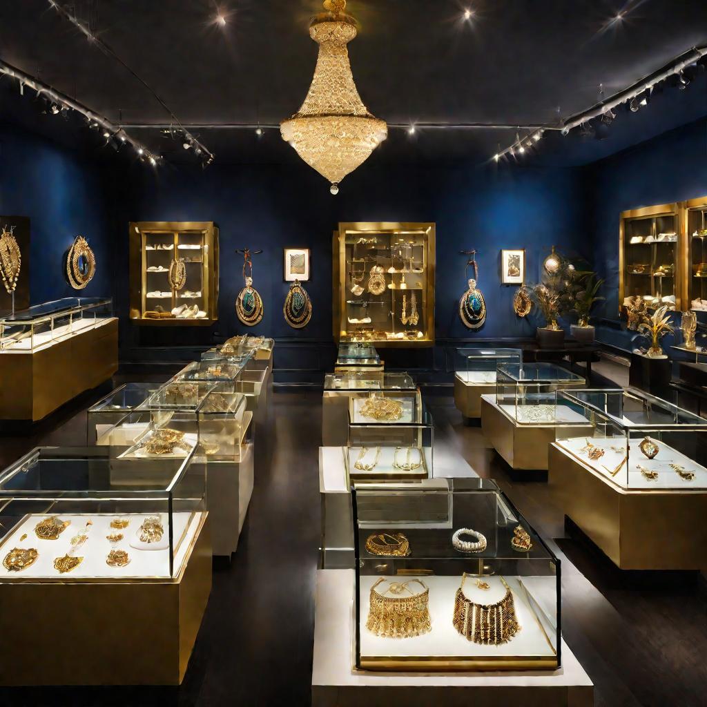 Ювелирный магазин с покупателями.