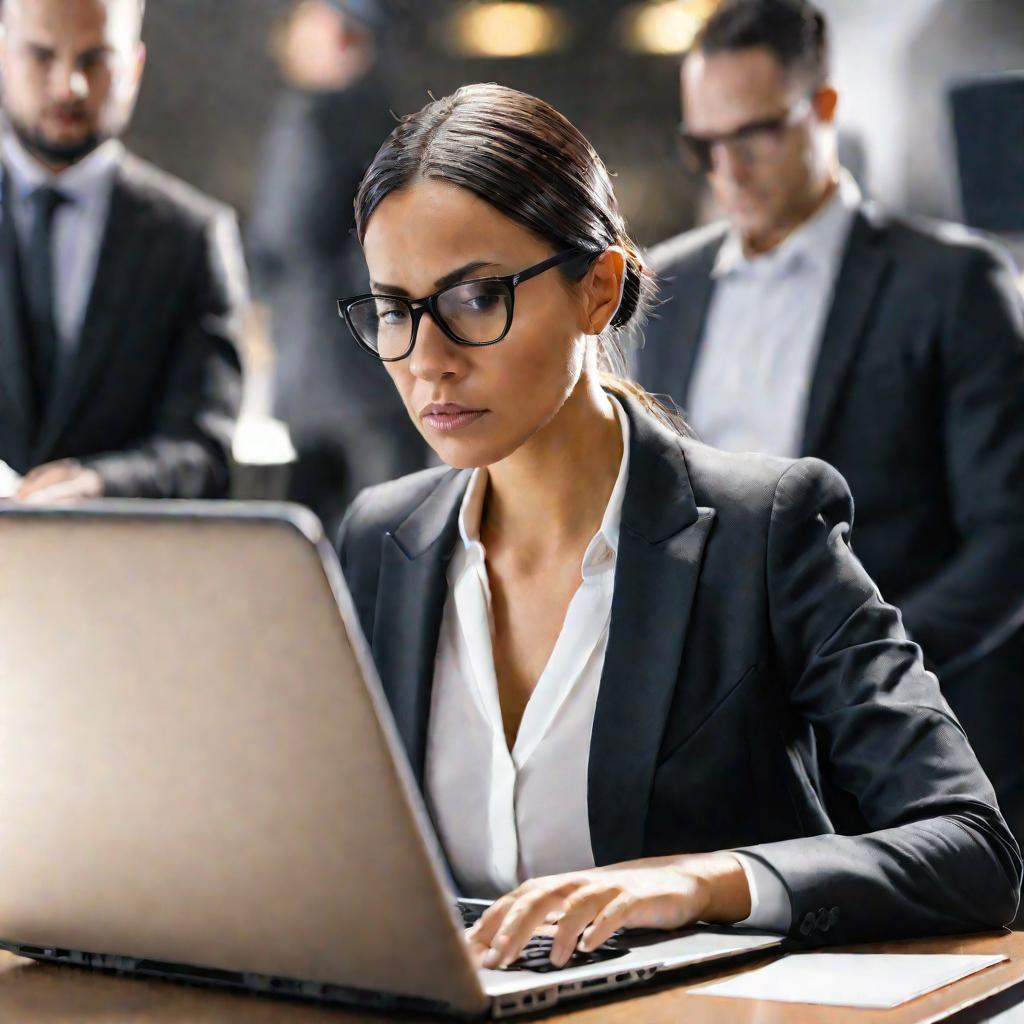 Фото: секретарь печатает протокол на ноутбуке