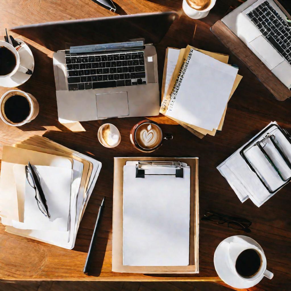 Фото: стол с документами и ноутбуками перед собранием