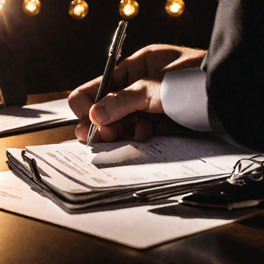 Фото руки, заполняющей форму инвентаризации кассы