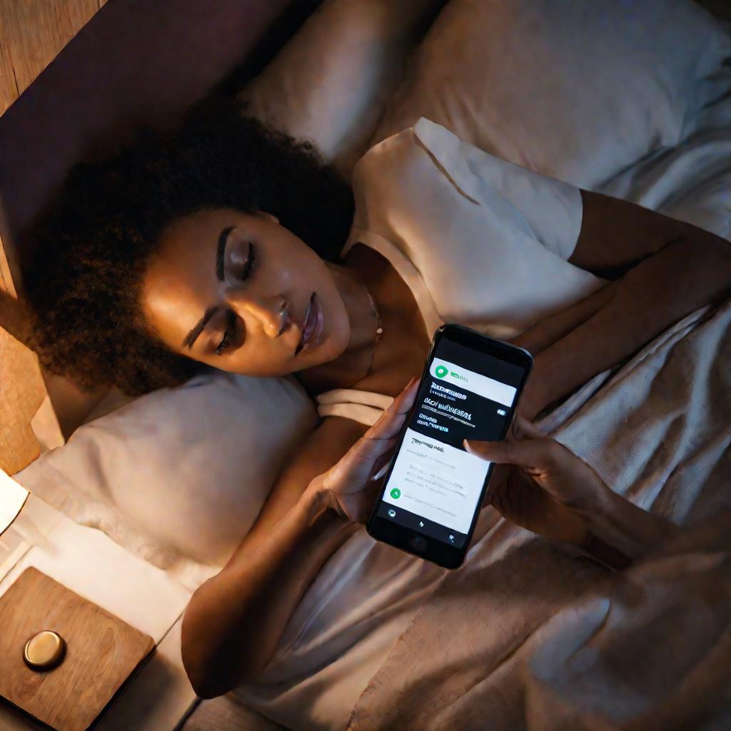 Женщина соглашается с условиями сервиса на телефоне