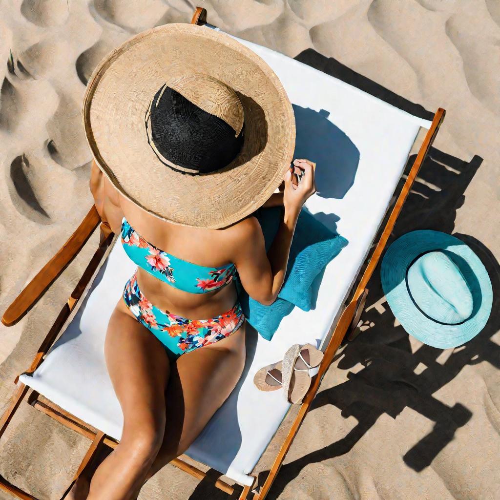 Девушка в купальнике от Calzedonia на пляже