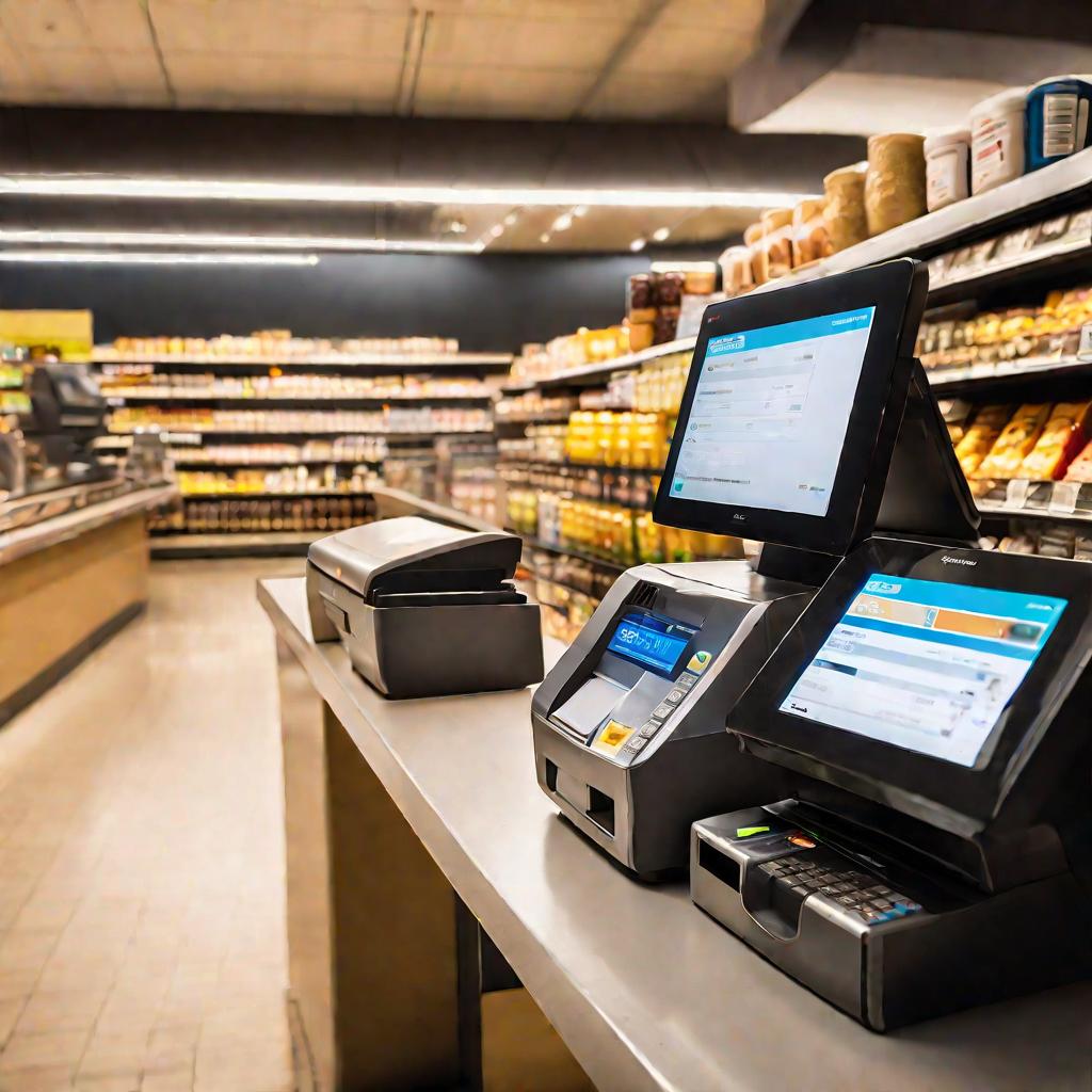 Место кассира в супермаркете