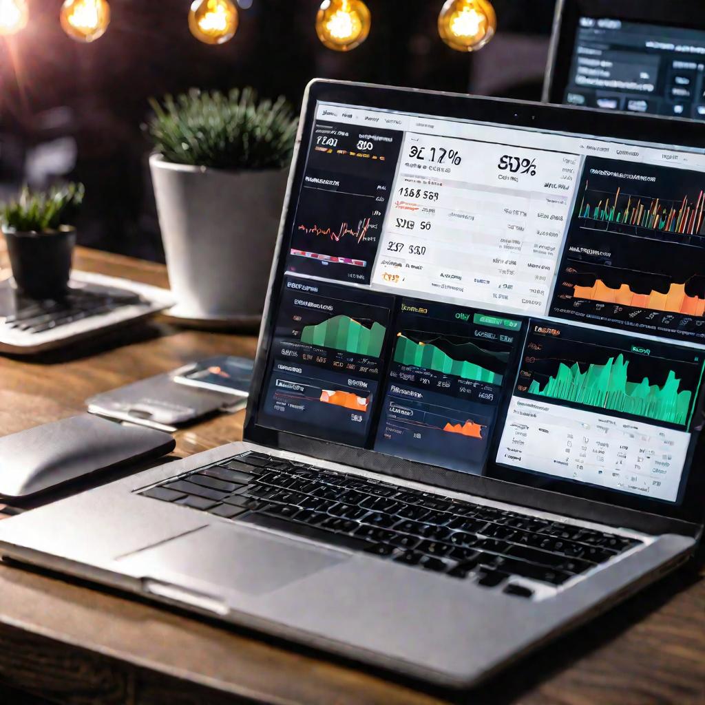 Ноутбук с программой 1С Розница