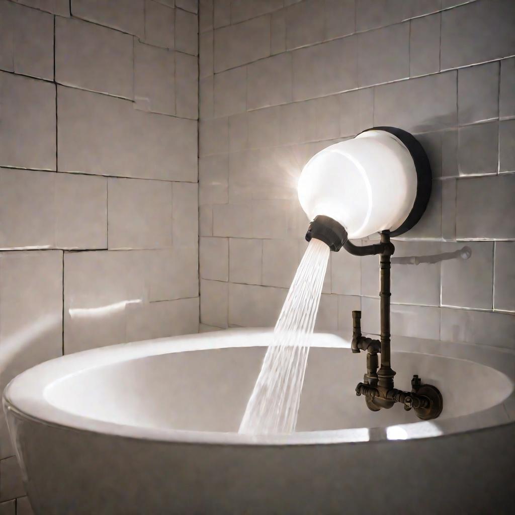 Близкий драматичный кадр лопнувшей трубы