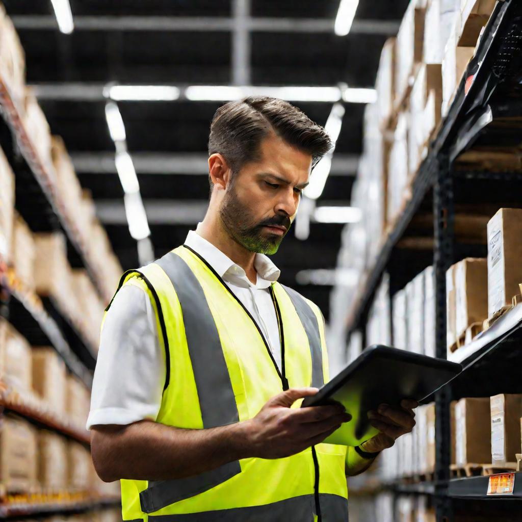 Менеджер склада с планшетом