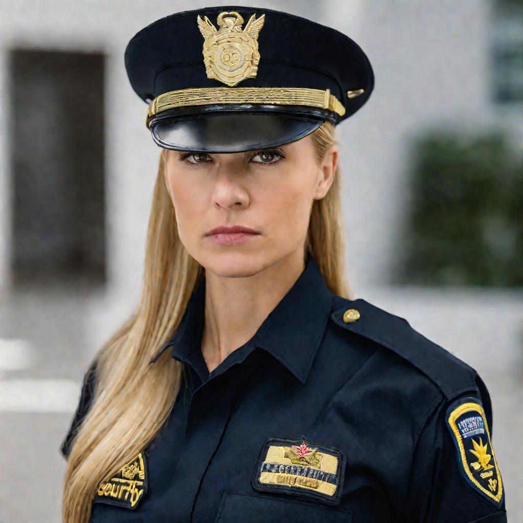Женщина-охранник в форме