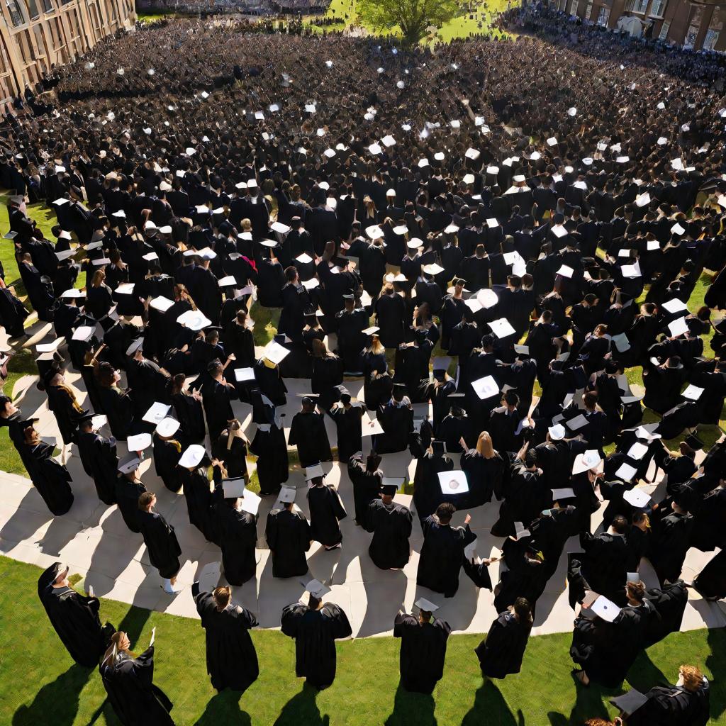 Выпускники бросают шапочки