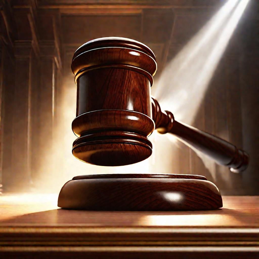 Судья ударяет молотком