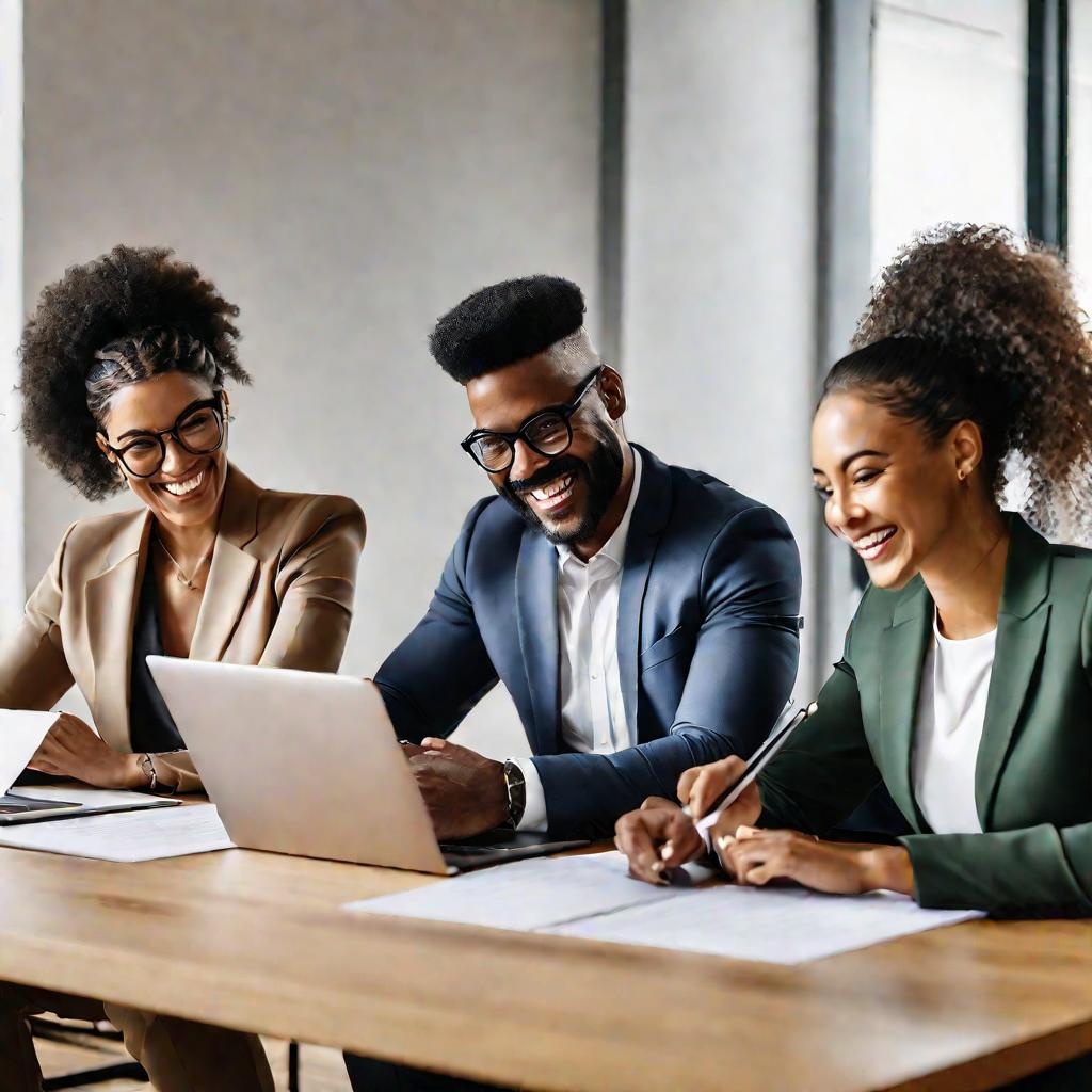 Команда юристов просматривает документы