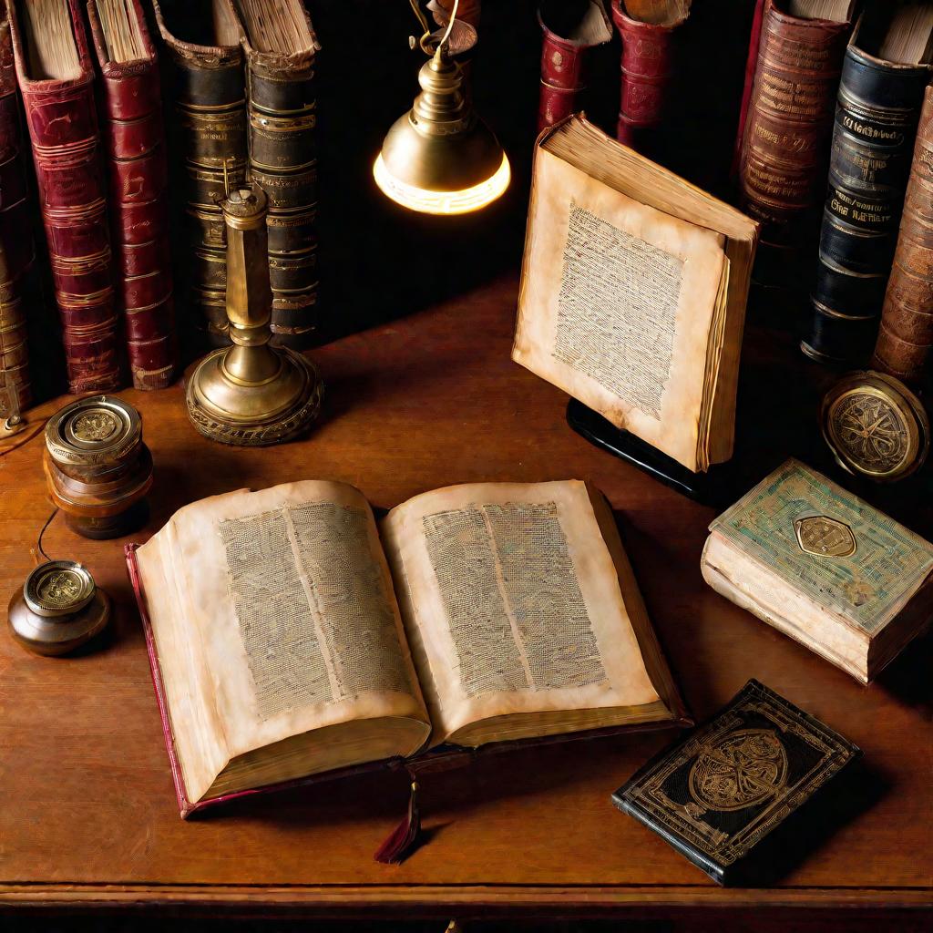 Старинная книга на рабочем столе