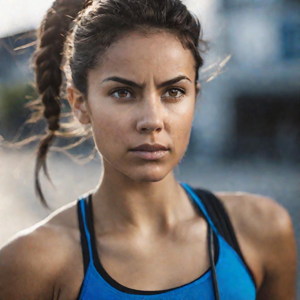 Портрет девушки-бегуньи.