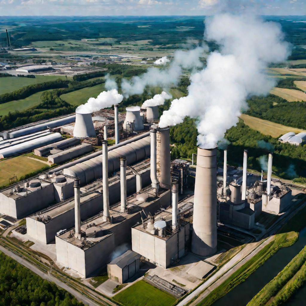 Завод с трубами