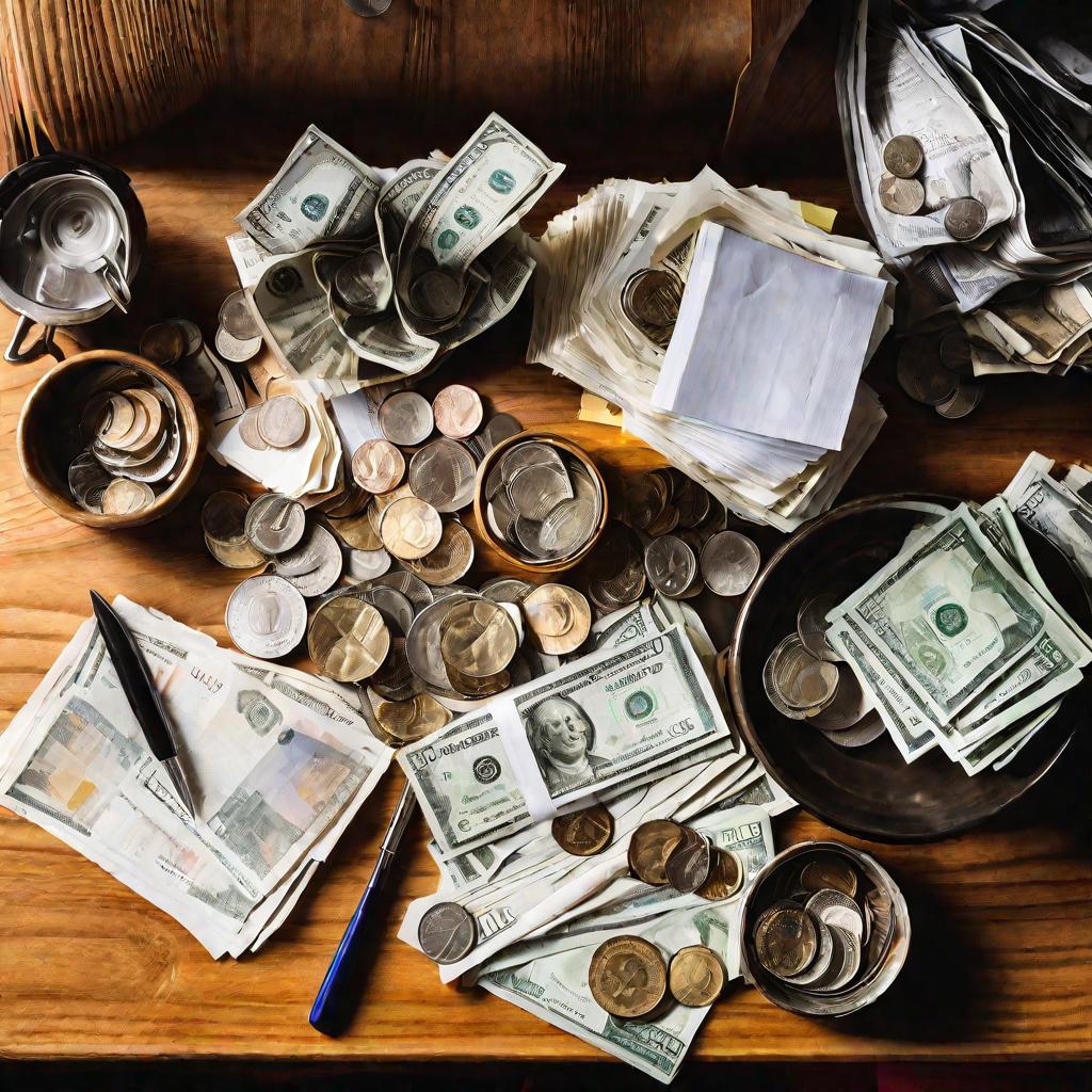 Заваленный счетами стол