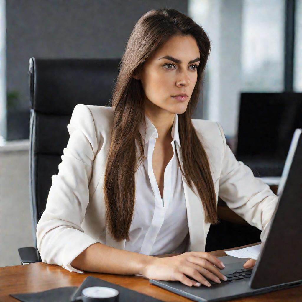 Женщина за компьютером