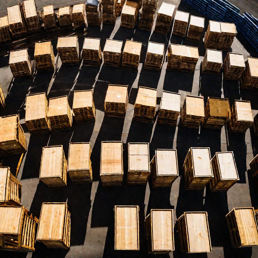 Погрузка деревянных ящиков с CMR в грузовик на складе