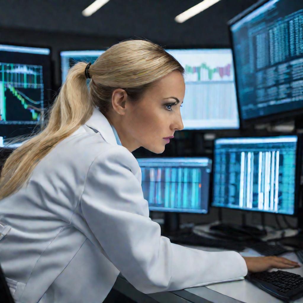 Женщина аналитик в офисе