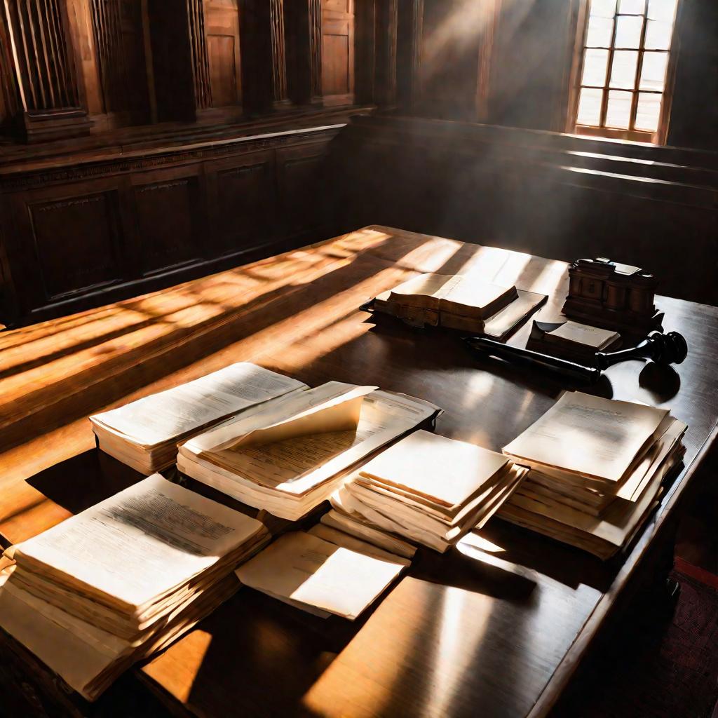 Стол в зале суда